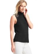 Gap Women Ribbed Turtleneck Tank - Moonless Night