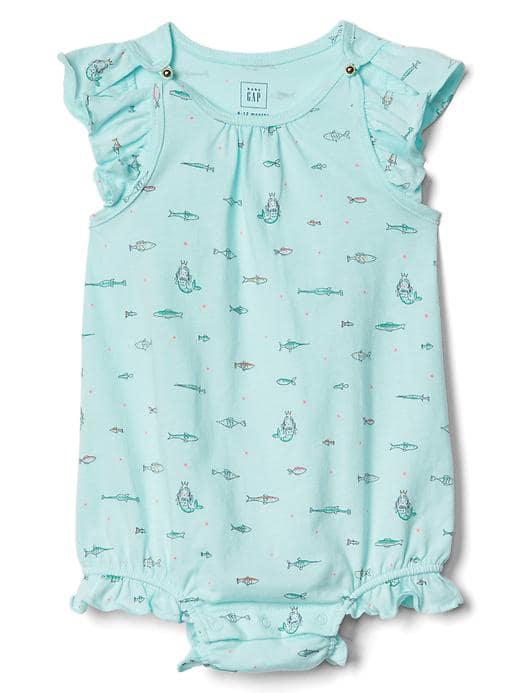 Gap Beach Print Bubble Shorty One Piece - Ballerina Blue