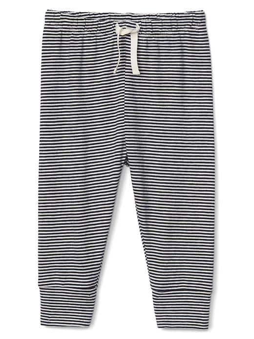 Gap Organic Stripe Banded Pants - Dark Night