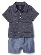 Gap Slub Polo Double Layer Shorty One Piece - Dark Night