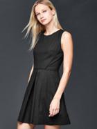 Gap Women Inverted Pleat Fit & Flare Dress - True Black