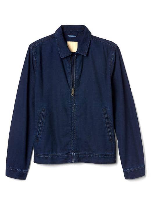 Gap Men Indigo Harrington Jacket - Dark Indigo