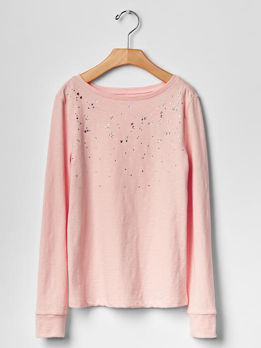 Gap Embellished Long Sleeve Tee - Misty Rose