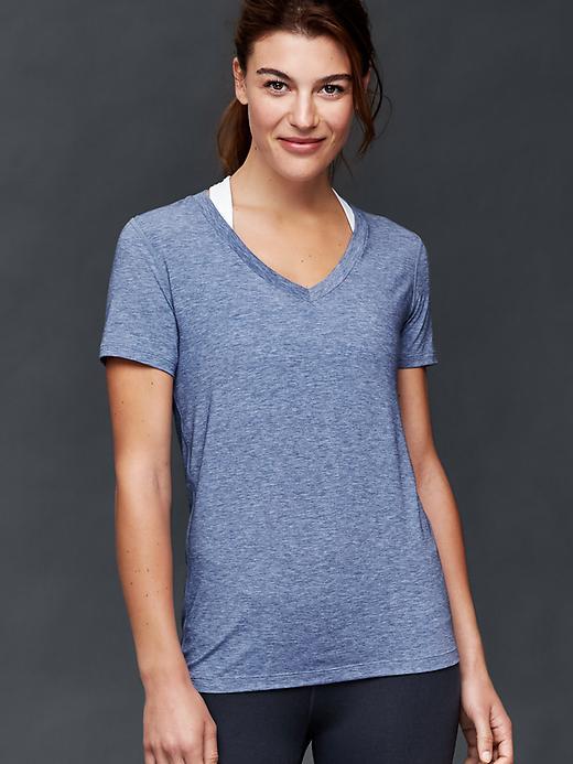 Gap Women Gapfit Breathe V Neck Tee - Comet Blue