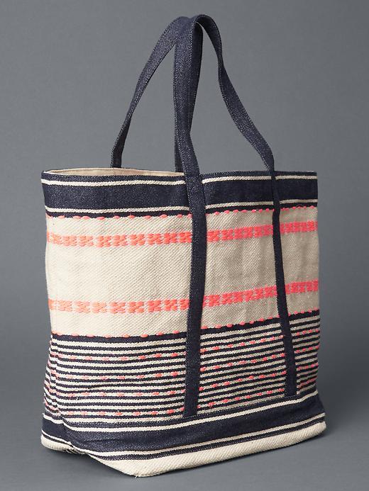 Gap Women Embroidered Girlfriend Tote - Dark Indigo