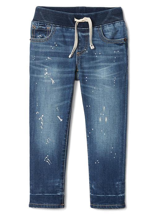 Gap 1969 Painter Pull On Stretch Slim Jeans - Medium Wash