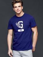 Gap Men Athletic Track Graphic Crew T Shirt - Orange Alert