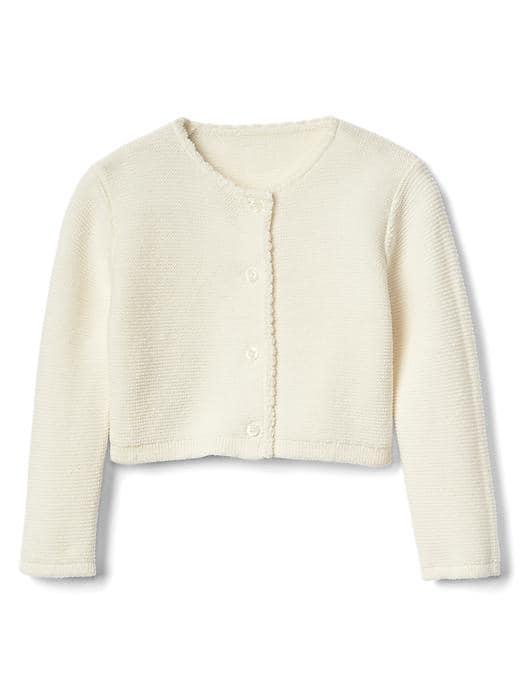 Gap Picot Garter Cardigan - Ivory Frost
