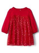 Gap Sparkle Star Tulle Dress - Modern Red