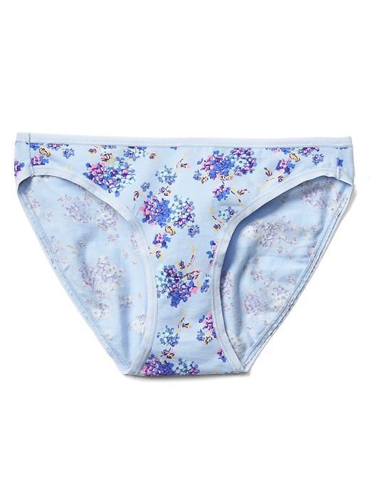 Gap Women Stretch Cotton Low Rise Bikini - Blue Floral
