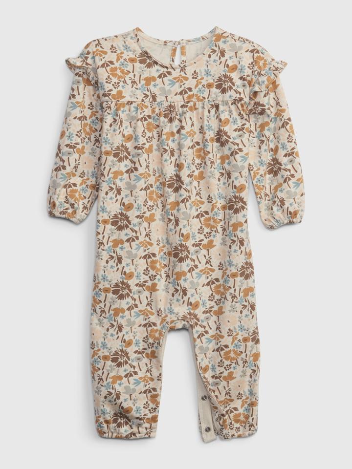 Baby 100% Organic Cotton Ruffle One-piece