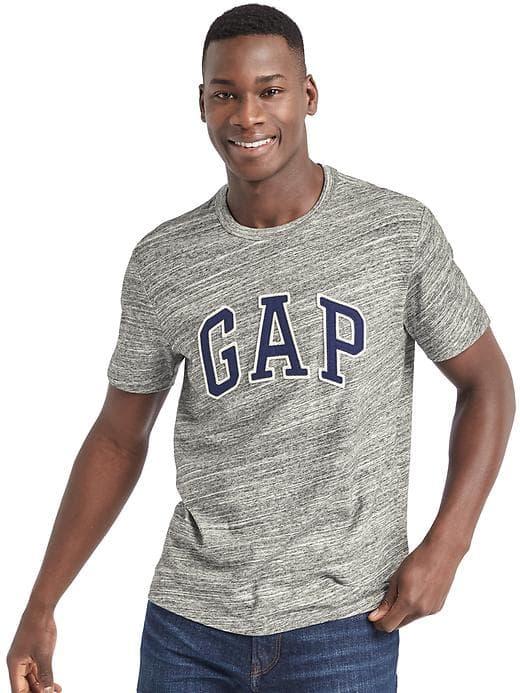 Gap Men Logo Crewneck Tee - Space Dye Grey Marl