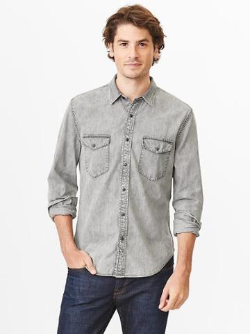 Gap 1969 Western Denim Shirt - Gray