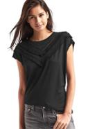 Gap Crochet Fringe Cap Sleeve Top - True Black