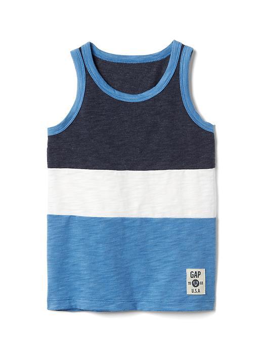 Gap Colorblock Slub Tank - Elysian Blue