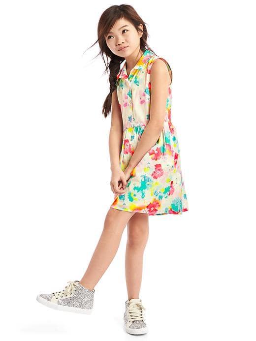 Gap Women Floral Sleeveless Shirtdress - Floral Print