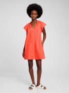Tie-front Flutter Sleeve Mini Dress