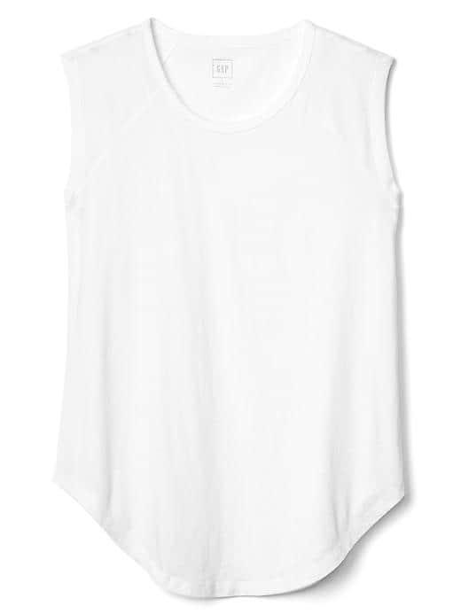 Gap Women Vintage Wash Raglan Cap Sleeve Tee - White