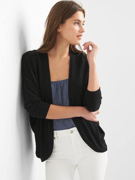 Gap Women Softspun Open Front Cardigan - Black