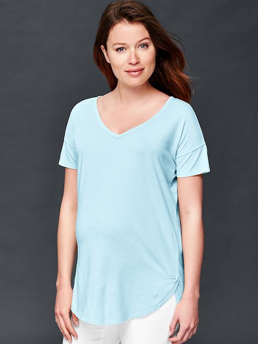 Gap Vintage Wash V Neck Tee - Pacific Mist