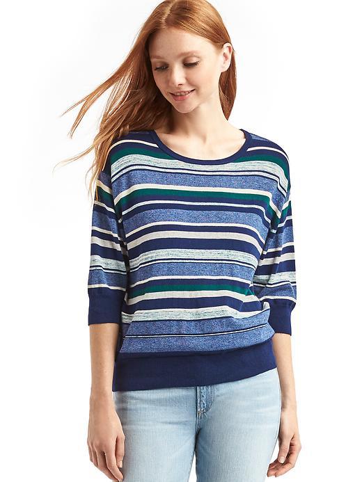 Gap Women Half Sleeve Stripe Easy Pullover - Blue Stripe
