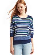 Gap Women Half Sleeve Stripe Easy Pullover - Blue Stripe