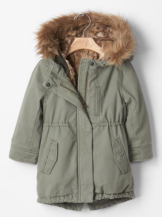 Gap 3 In 1 Fur Parka - Green