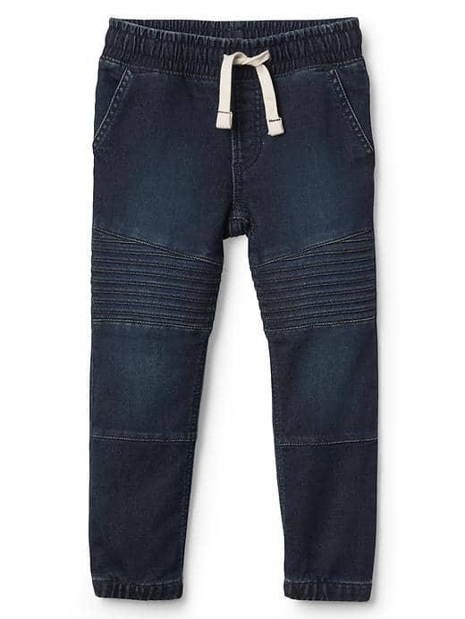 Gap Super Soft Denim Moto Joggers - Medium Wash