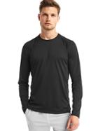 Gap Men Aeromesh Crewneck Long Sleeve T Shirt - True Black