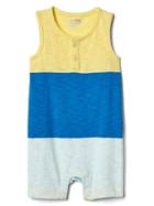 Gap Colorblock Henley Shorty One Piece - Bold Blue