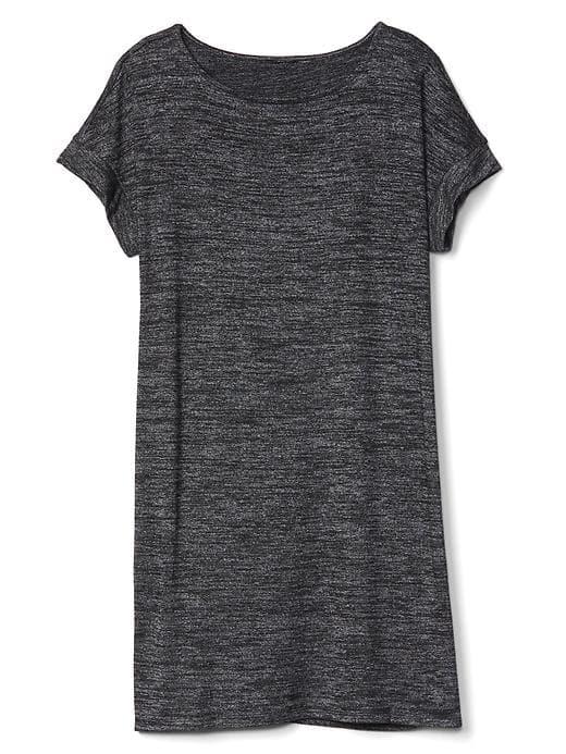 Gap Women Softspun Knit Tee Dress - Marled Black