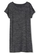 Gap Women Softspun Knit Tee Dress - Marled Black