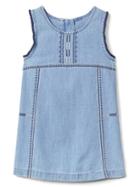 Gap Pom Pom Denim Jumper - Eyelet White