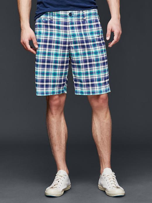 Gap Men Plaid Everyday Shorts - Spring/sky Plaid