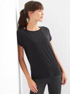 Gap Women Breathe Strappy Open Back Tee - True Black