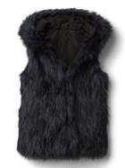 Gap Women Faux Fur Vest - Blue