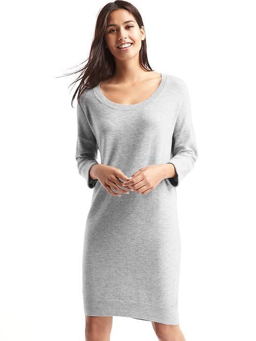 Gap Relaxed Midi Sweater Dress - Heather Grey