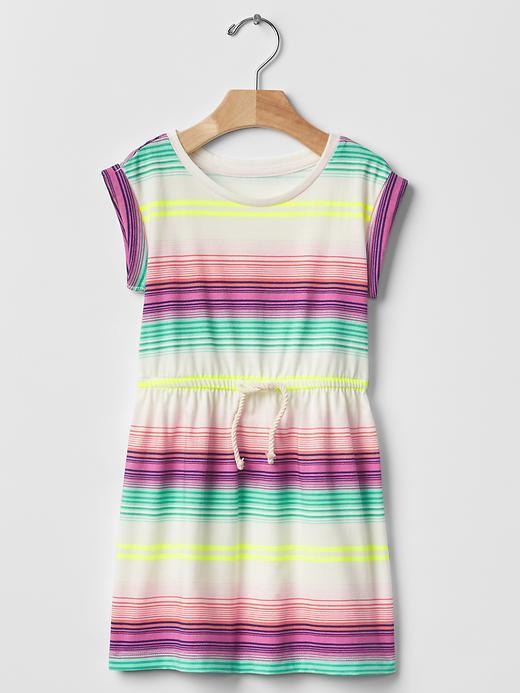 Gap Print Tie Waist Dress - Multi Stripe