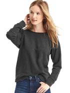 Gap Women Ladder Trim Pullover Sweatshirt - Washed Black
