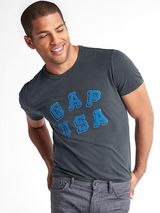 Gap Men Logo Usa Crew Tee - Moonless Night