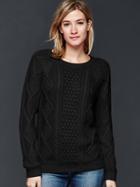 Gap Cable Knit Pullover Sweater - True Black