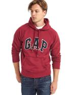 Gap Men Textured Logo Pullover Hoodie - Maple