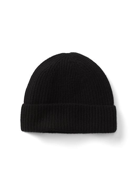 Gap Women Cashmere Ribbed Knit Beanie - Black