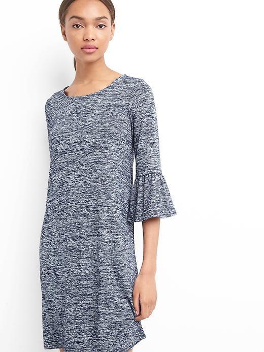 Gap Softspun Bell Sleeve Dress - Navy Marl