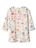 Gap Logo Floral Long Sleeve Dress - Ivory Frost