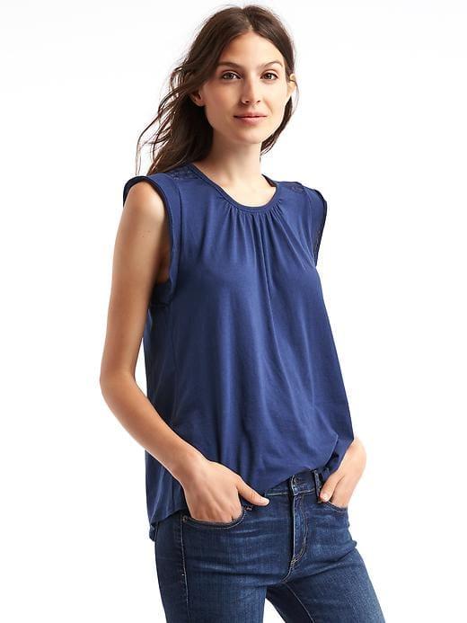 Gap Women Soft Cap Sleeve Top - Comet Blue