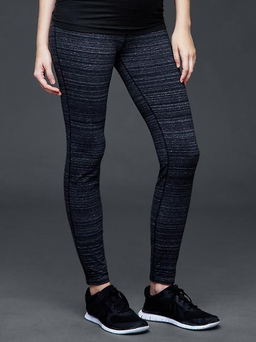 Gap Gapfit Gfast Full Panel Leggings - Black Space Dye