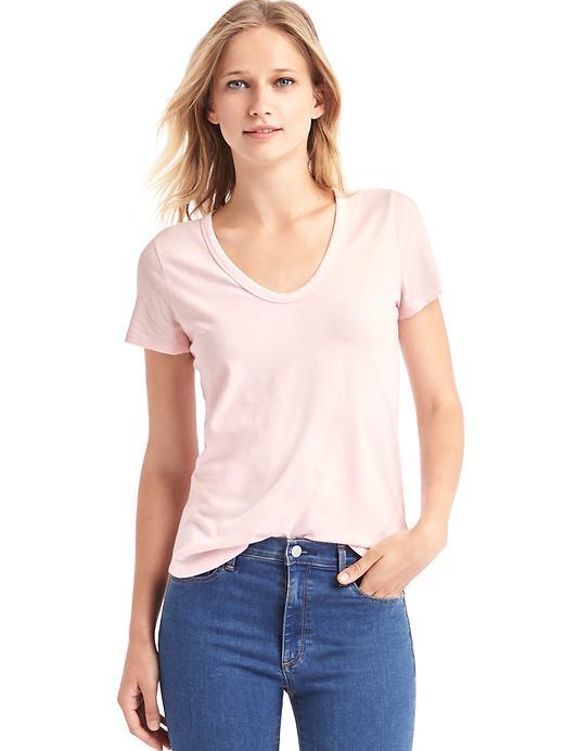 Gap Vintage Wash Scoop Neck Tee - Rose Mist