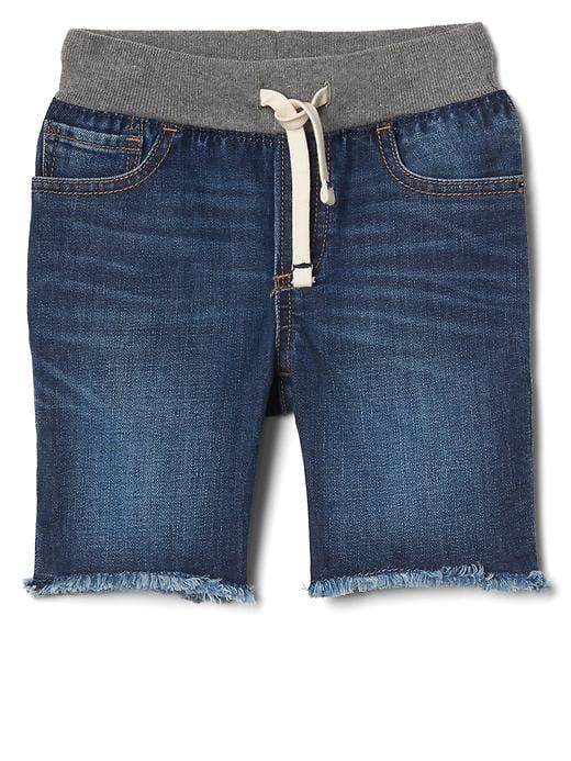 Gap Raw Edge Pull On Denim Shorts - Dark Wash
