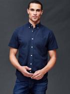 Gap Men Solid Short Sleeve Oxford Shirt - Tapestry Navy